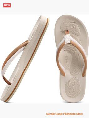Arch Support Flip Flops with Memory Foam Yoga Mat Padding
